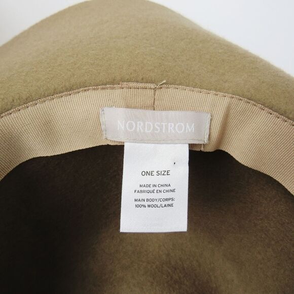 Nordstrom Wool Tan Camel Heathered Wide Brim Floppy Hat - Picture 8 of 9